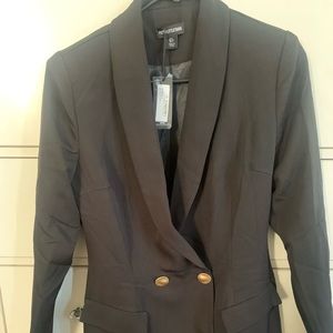 Gold Button Blazer Dress